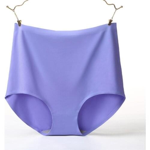 V006 4Pcs/Lot Quality Laides Underwear Ice Silk Seamless Women Panties Pretty Briefs High Waist Lingerie Calcinha Plus Size 4XL