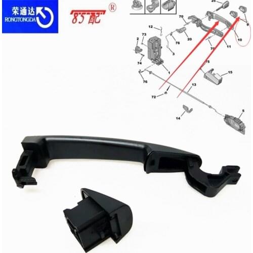 Car door Outside handle 9101W3 9101W9 9101W2 9101W0 9101W8 For Peugeot 307 front and rear door handles Outer door handle