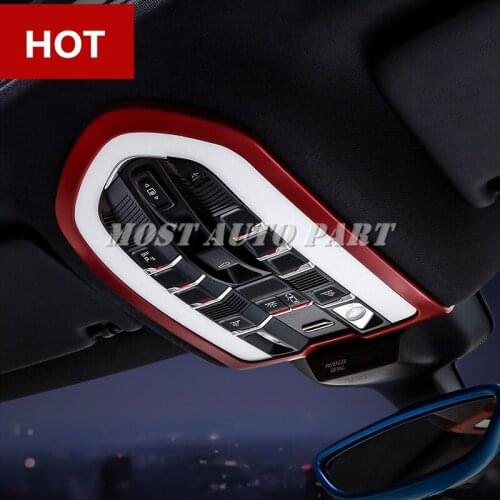 Inner Roof Front Reading Light Cover Trim For Porsche Cayenne 2011-2017 Red/Silver/Blue Car accesories interior Car decoration