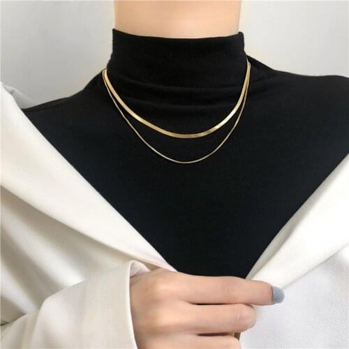 South Korea double snake chain collar bone bone chain contracted choker necklace short neck and neck tide red female net