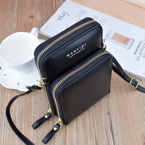 Double Zipper Womens Wallet Pu Leather Female Zipper Letter Coin Purses Multi-function Card Holders Ladies Messenger Bag