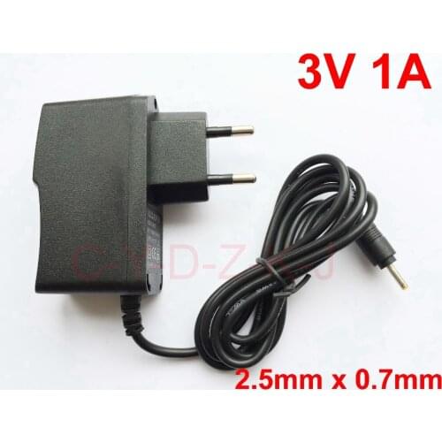 1PCS 3V 1A AC 100V-240V Converter Switching power adapter DC 1000mA Supply EU Plug DC 2.5mm x 0.7mm