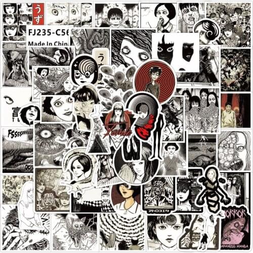 10/30/55pcs Japanese Manga Junji Ito Home Decor Pencil Cases Skateboard Fridge Travel Cool Suitcase Phone Laptop Luggage