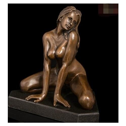 11 Western Bronze Copper Marble Craft Art Sculpture Nude Woman Statue Figurine