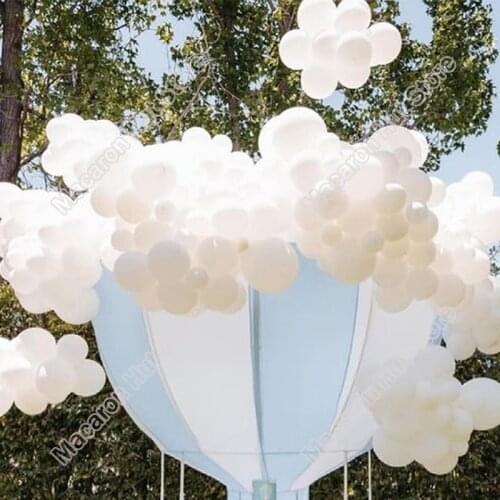 130pcs White Wedding Party Background Baby Shower DIY Arch Festival Decoration Kids Birthday Event Welcome Balloon Garland Kits