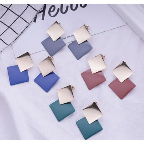 2018 new minimalism, temperament, bump, color, earring, metal texture, personality, earrings wholesale