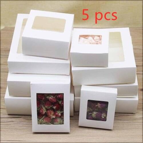5pcs Kraft Paper Candy Box Cardboard Marbling Style Handmade DIY Favor and Gift Package Home Christmas Party Wedding Decoration