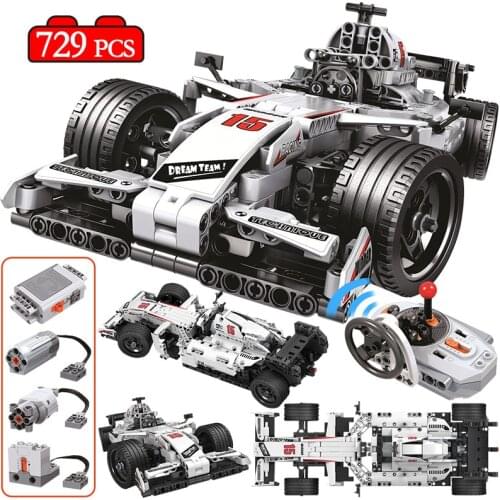 ERBO 729pcs City Remote control car Model Building Blocks Technical RC F1 Racing Car Bricks Christmas Gift Toys for Children