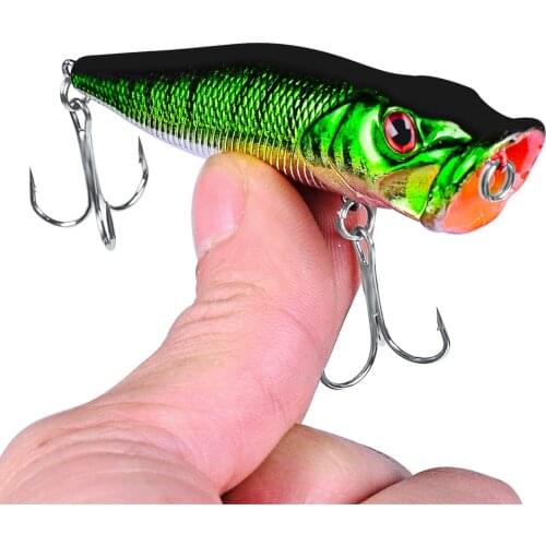 8cm12g Topwater Popper Bait 5 Color Hard Bait Artificial Wobblers Plastic Fishing Tackle With 6# Hooks