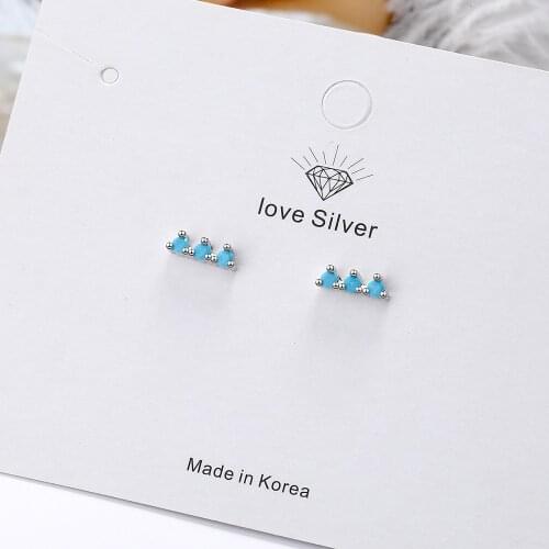 925 silver earrings inlaid with zirconium temperament simple silver earrings 925 sterling silver earrings for women