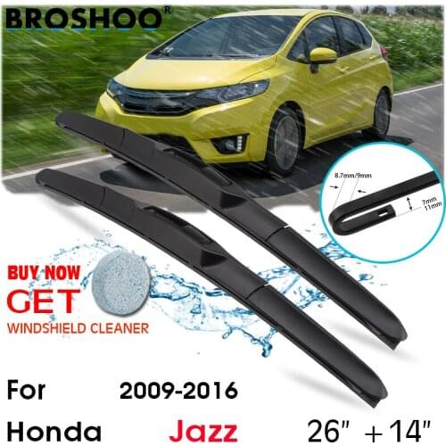 Car Wiper Blade Front Window Windscreen Windshield Wipers Blades J hook Auto Accessories For Honda Jazz 26"+14" 2009-2016