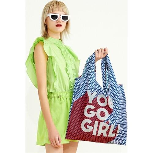 Big Size Large Tote ECO Reusable Portable Shoulder Handbags Pouch Shopping Bag Foldable Grocery Bag Modern Print