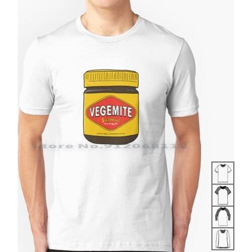 Vegemite Jar Doodle Cartoon Australia T Shirt 100% Cotton Vegemite Aussie Australia Australian Straya Classic Food Bunnings