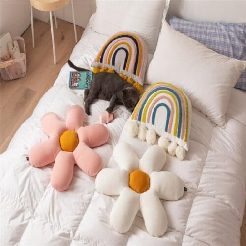 Personalized flower rainbow pillow, girl cushion, stylish home furnishing collocation