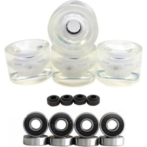 4 Pcs Flash Skateboard Wheels Durable PU Skate Wheels Super Elastic Skateboard Wheels Fish Board Wheels,70X51mm