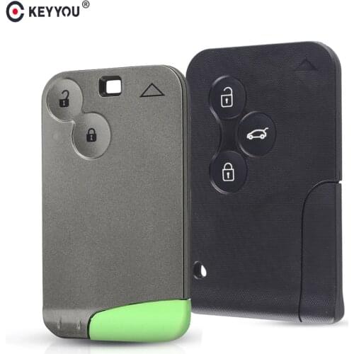 KEYYOU Smart Car Key Card Case Shell Fob & Insert Small Key Blade For Renault Clio Logan Megane 2 3 Scenic Laguna Espace Scenic