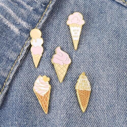 Creative Cartoon Ice Cream Cone Series Brooch Alloy Brooch Fashion All-match Backpack Badge Personalized Clothing Accessories