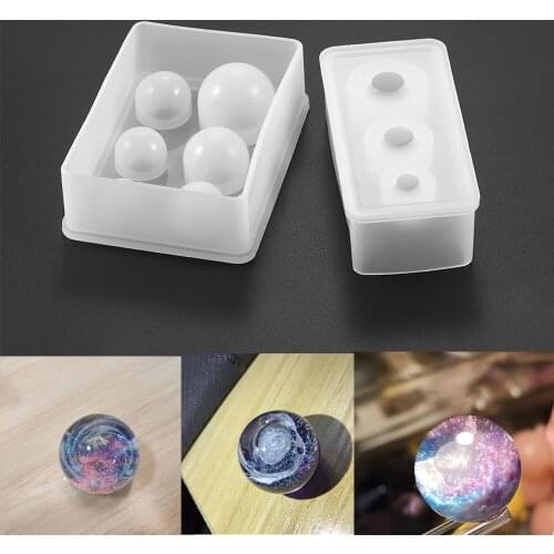 1Pcs 3-6 Grid Round Crystal Pendant Silicone Molds Star Ball Epoxy Resin Mold For DIY Crafts Jewelry Making Mould Acessories