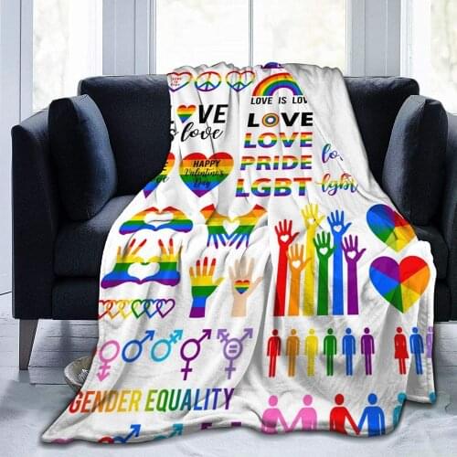 LGBT Gay Pride Rainbow Flag Blanket for Kids Adults Women,Soft Fleece Throw Blanket Cozy Bed Blankets Couch Bed Travel Camping