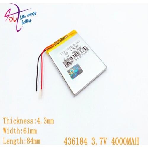 Liter energy battery [SD] 436184 3.7V 4000MAH NTC;PLIB;polymer lithium ion / Li-ion battery for tablet pc