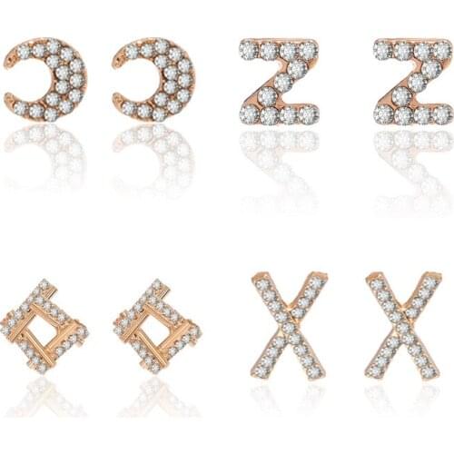 Fashion New Letter Earrings Temperament Personality Geometric Earrings Shiny Cross X Ear Jewelry Girlfriend Gift