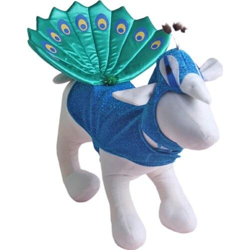 Fashionable Polyester Breathable Material Peacock Set Dog Halloween Costumes Funny and Cute Easy to Wear Cat Halloween Costumes