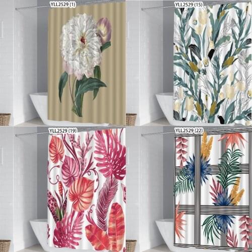 Floral print bathroom set with shower curtain shower curtain set bath mats rugs cortinas elephant bathroom decor shower curtains