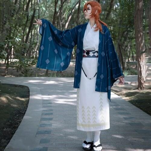 Bungo Stray Dogs Nakahara Chuuya Cosplay Costume Japanese Kimono Rainy Season Unifrom Halloween Carnival Costumes Custom Made
