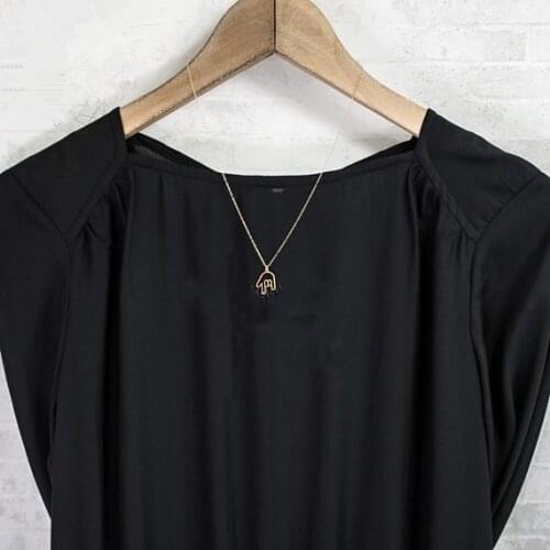 Hollow Tiny Rock Roll Hand Gestures victory Necklace ASL I Love You Sign Language Necklace Simple American Rock on Necklaces