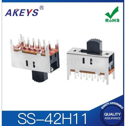 SS-42H11 4P2T Four pole double throw 2 position slide switch 12 pin DIP type with 4 fixed pin handle heights can be customized