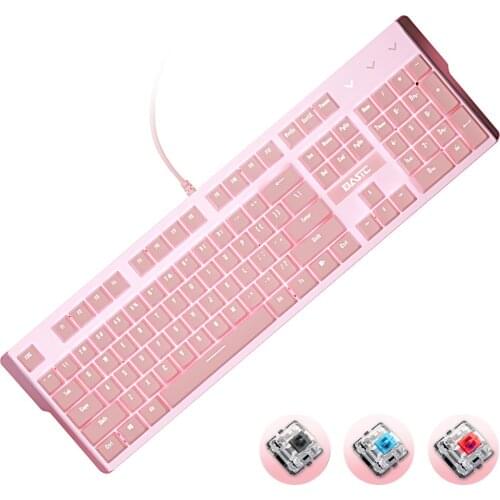 Wired Keyboard Mechanical keyboard 104 keys Gaming USB interface Desktop with backlight for PC Laptop Game Office Pink Cute Gift