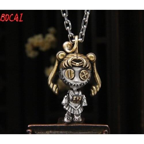 The latest S925 sterling silver retro fashion personality creative Thai silver voodoo doll pendant for men and women