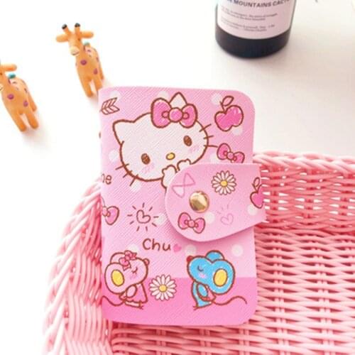 Sanrio Hello Kitty Cartoon PU card holder Clutch Bank Card Subway Card Storage Bag Card Bag Melody Coin Purse