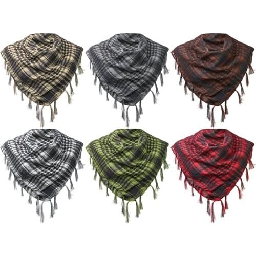 100x100cm Outdoor Hiking Scarves Tactical Arab Desert Shemagh Scarf Windproof Sandproof Scarf With Tassel for Men Women