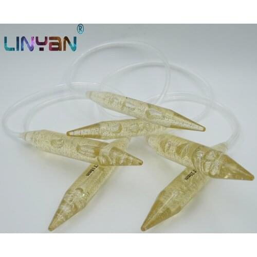 3pieces crystal acrylic Annular needle rubber hose Knitting needle 15mm 18mm 20mm Handwork tools Cap Crochet hook zl4