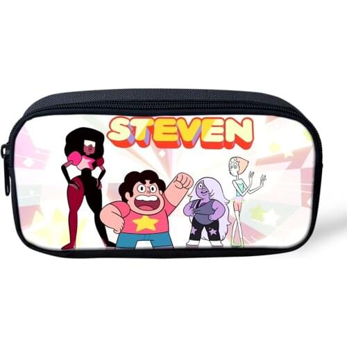 HALYUNASC Fashion Kids Pencil Bags Steven Universe Pattern Girls Travel Make-up Bags Cartoon Anime Design Students Mini Pen Bags