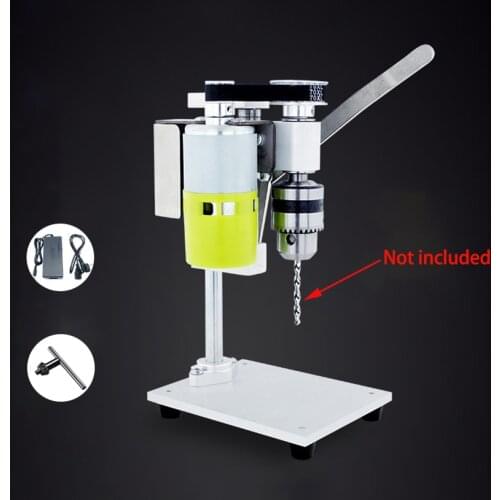 100W High Precision Mini Drill Press 7 Speeds Drilling Chuck 1.5-10mm Small Electric Bench Drill DIY Wood Metal Drilling Machine