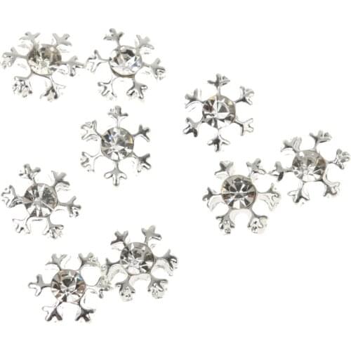 10 Nail Art Snowflake Alloy Rhinestones Peal Charms Jewelry Glitter