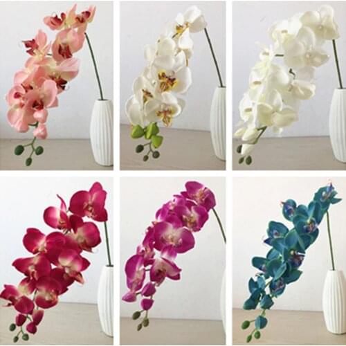 10p Phalaenopsis Orchid Flower 78cm Artificial Simulation Orchids white/pink/fuchsia/purple/green/blue Colors for Wedding Flower