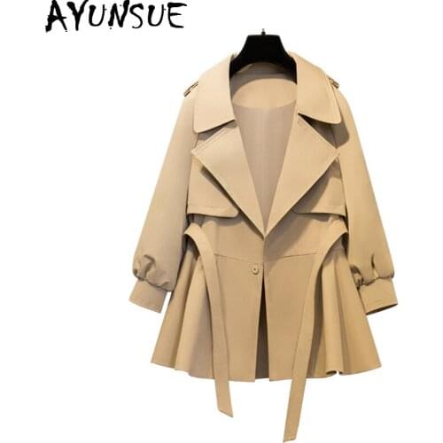 AYUNSUE Women's Short Trench Coats
