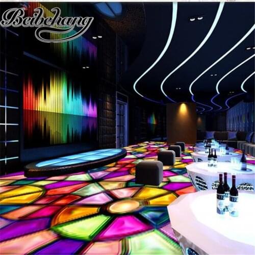 Beibehang Custom large 3d floor flooring decorative painting self-adhesive waterproof stained parquet KTV hotel mall floor