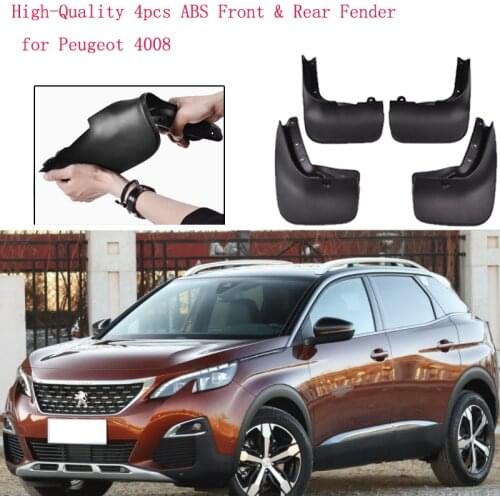 High-Quality 4pcs ABS Front & Rear Fender for Peugeot 4008 Car Mud Flaps Splash Guard Mudguard Mudflaps Accessories