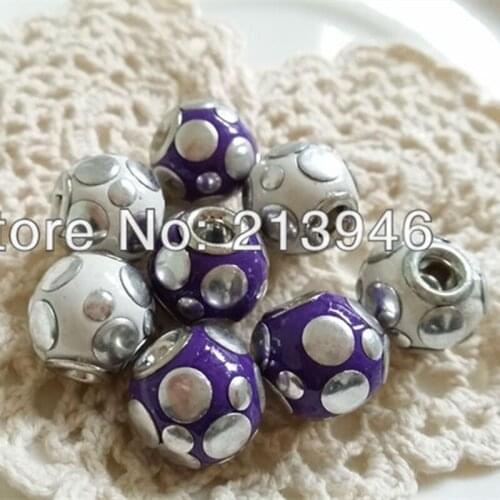 12*14MM 20Pcs Ceramic & Alloy Beads Jewelry Findings Accessories