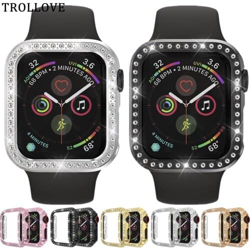 Bling Diamond PC Case for Apple Watch 4 40MM 44MM Protective Shell Bumper for iWatch 44 40 MM Series 5 Watch Cases Cover Frame