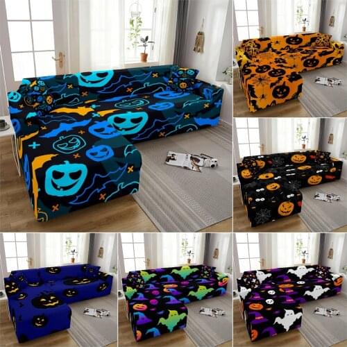 Pumpkin Fabric Sofa Cover Living Room Adjustable Elastic Sofa Couch Cover Chaise Longue Sectional Corner Sofa Slipcover