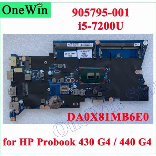 For HP PROBOOK 430 G4 HP 440 G4 Laptop Mainboard DA0X81MB6E0 PN 910808-001 905795-001 Full Tested CPU SPS-MB UMA PH i5-7200 WWAN