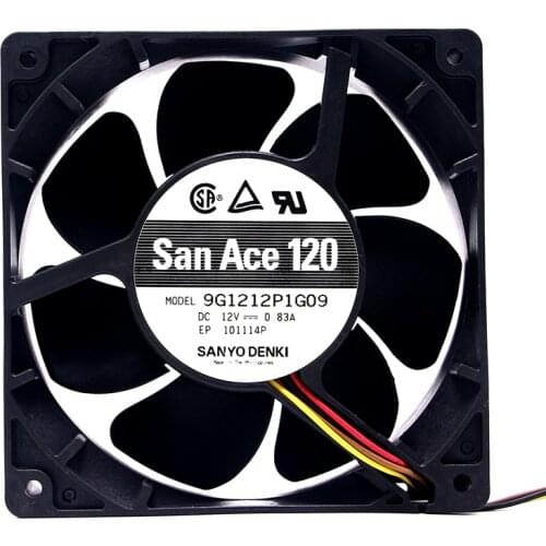 For SANYO 9G1212P1G04 San Ace 120 120mm 12cm 12038 120x120x38mm DC 12V 0.83A Case Cooling Fan