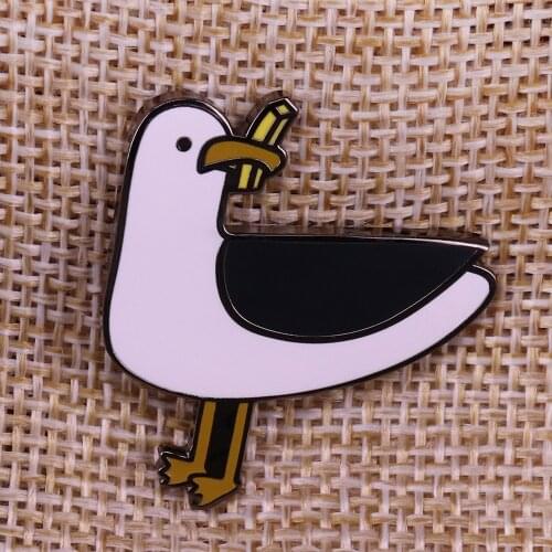 Sea Bird Seaside Coastal Beach Enamel Pin Badge Coastline nautical Gift