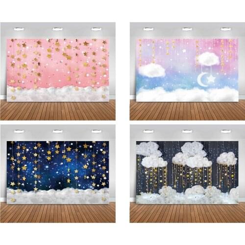 Starry Sky Night Cloud Photography Backdrop Newborn Baby Background Birthday Party Baby Shower Photo Photocall Photo Prop