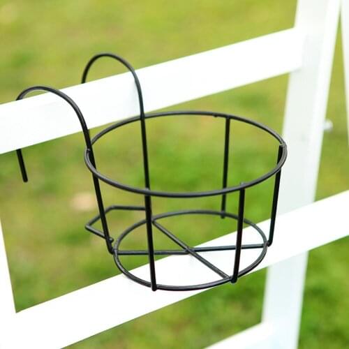 HHS Air Hanging Plant Iron Racks Balcony Round garden planter support for flower pot tray Rack Railing Fence Outdoor Home decor